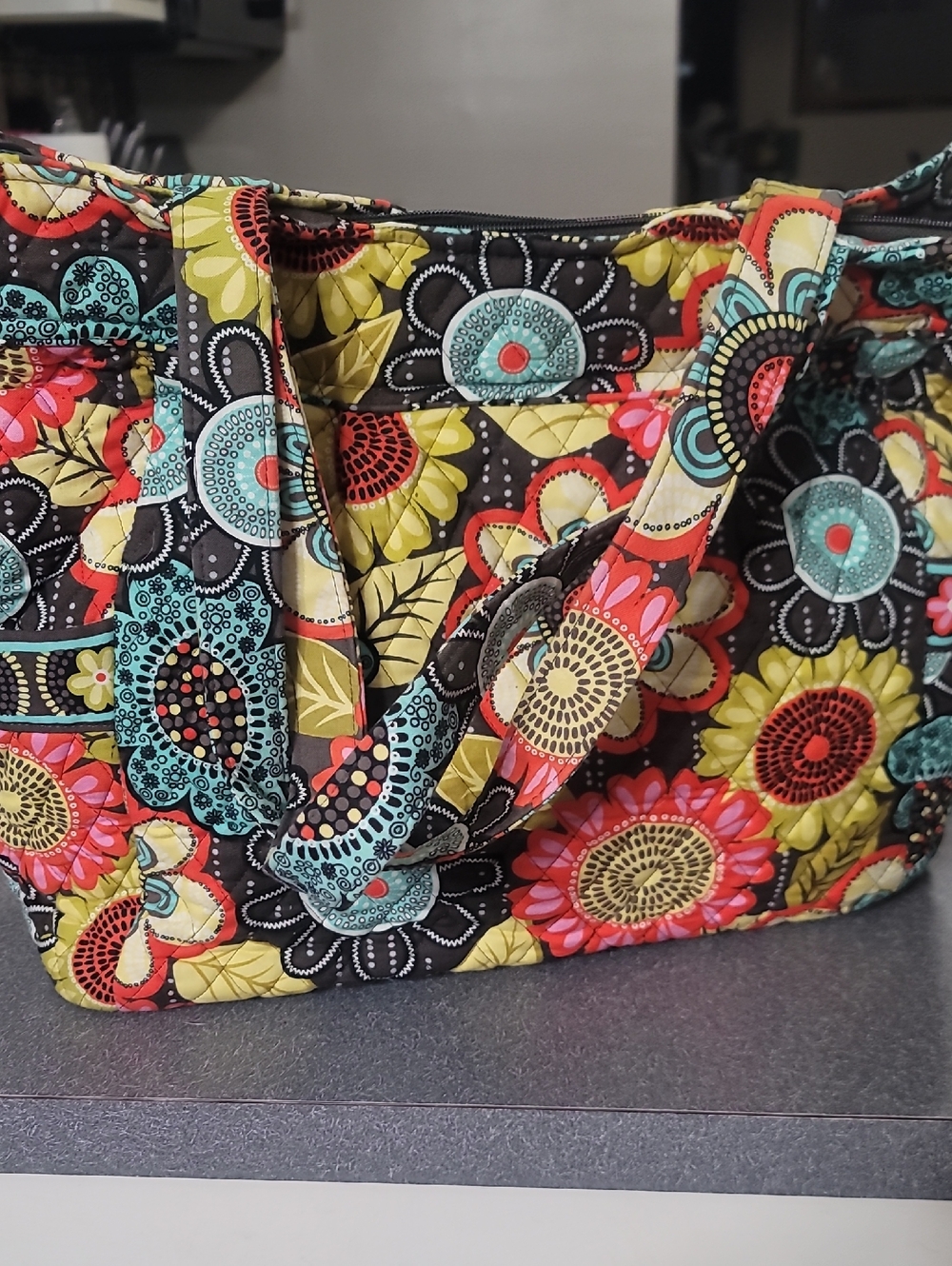 Vera Bradley Quilted Floral Tote in Multi Color